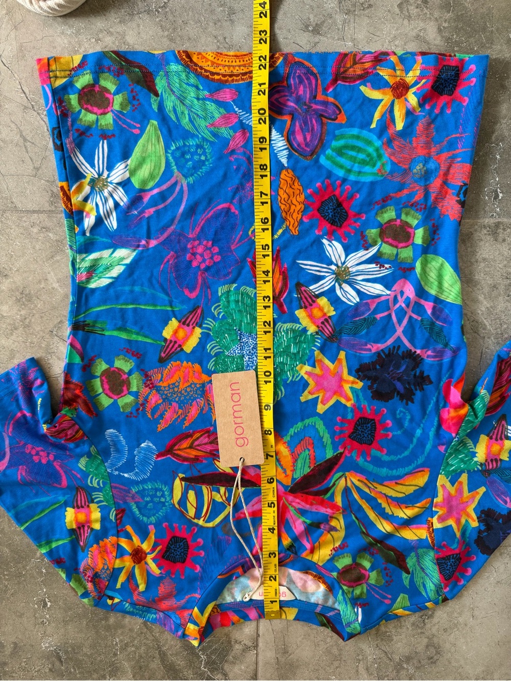 gorman Women’s Papaya Palm Bright Blue Floral Short Sleeve Tee - Picture 6 of 8